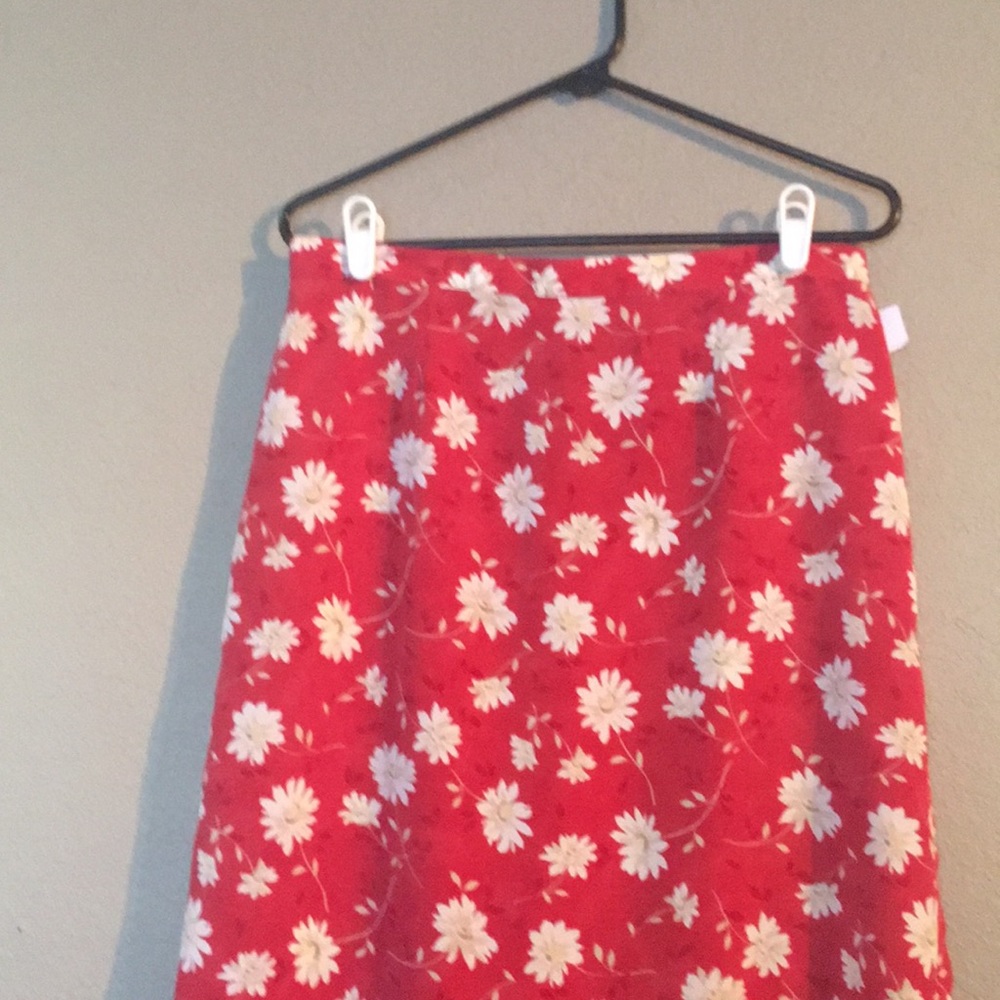 Red White Christopher and Banks Size 10 Maxi Skirt - Picture 2 of 4